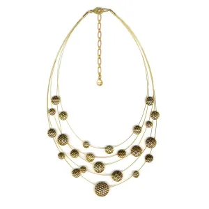 GOLD FLAT BALL CHARM NECKLACES #283GD1201