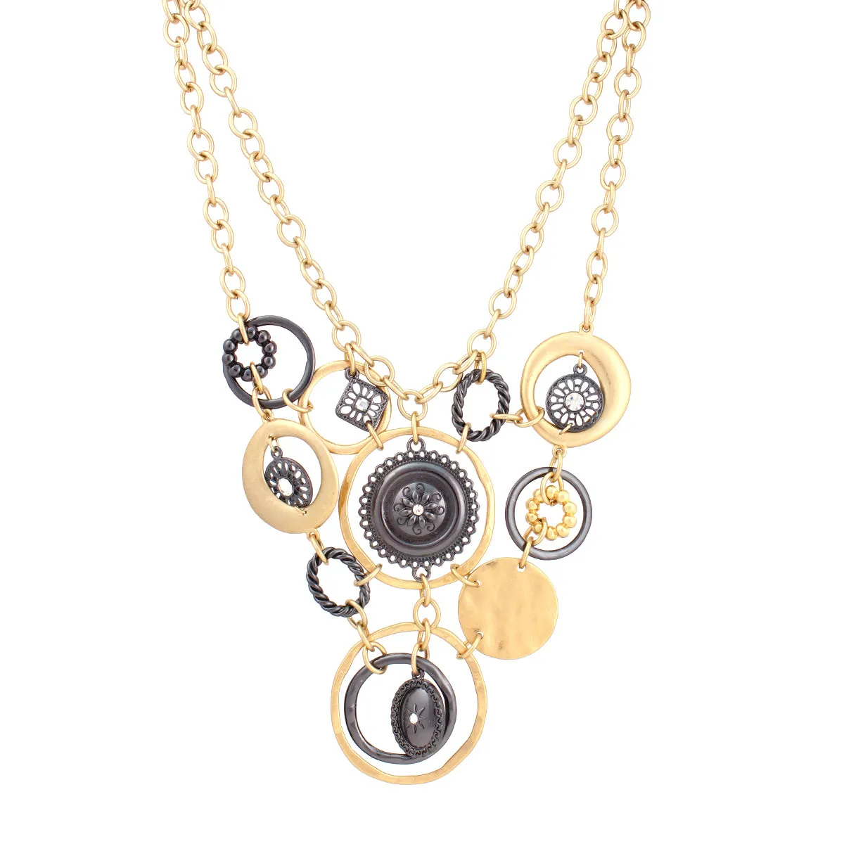 GOLD-HEMATITE NECKLACES #FW12034443