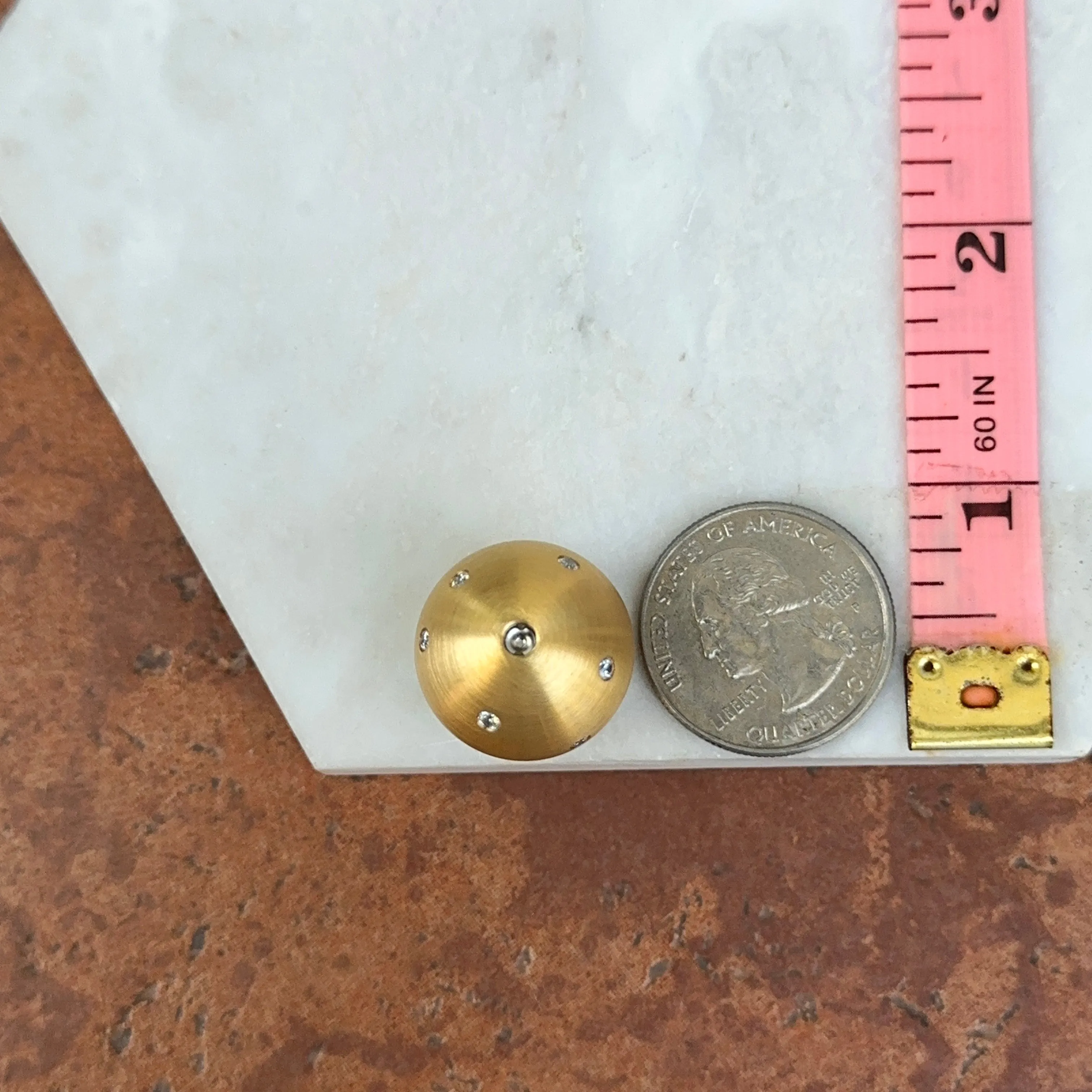 Gold Plated Stainless Steel 20mm Gypsy Set CZ Ball Swap Pendant