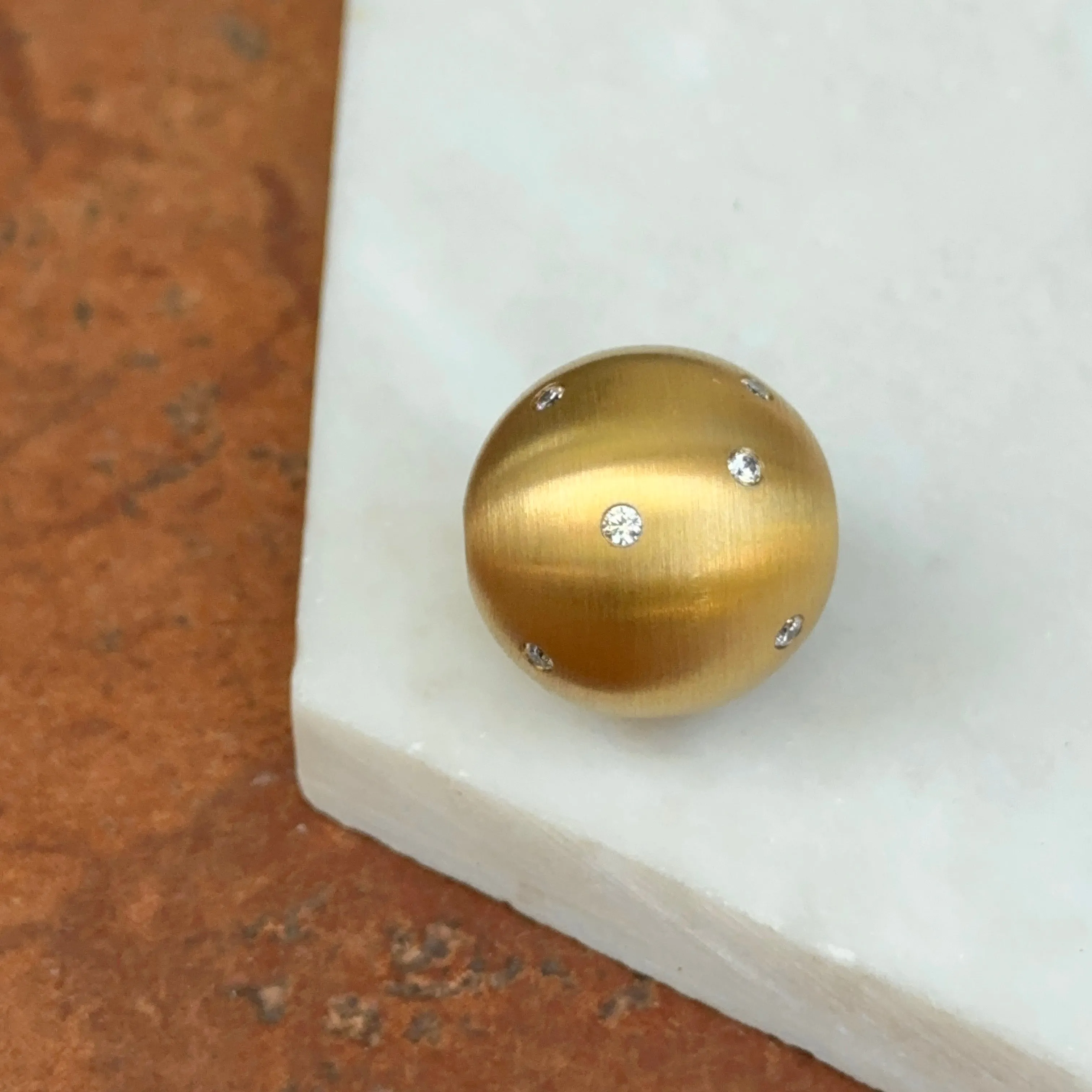 Gold Plated Stainless Steel 20mm Gypsy Set CZ Ball Swap Pendant