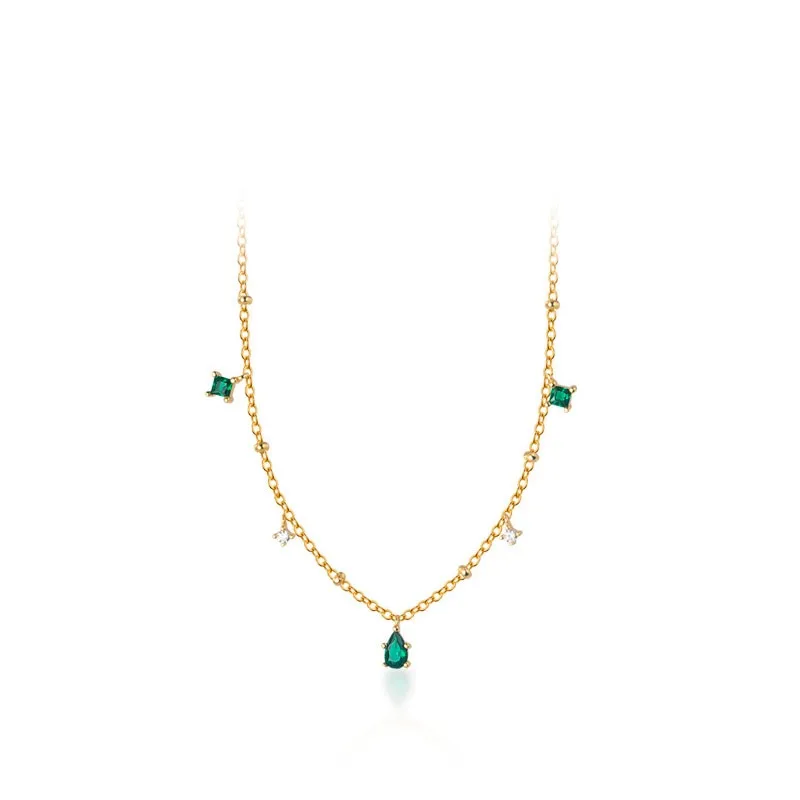Gold-Plated Sterling Silver Zirconia Necklace