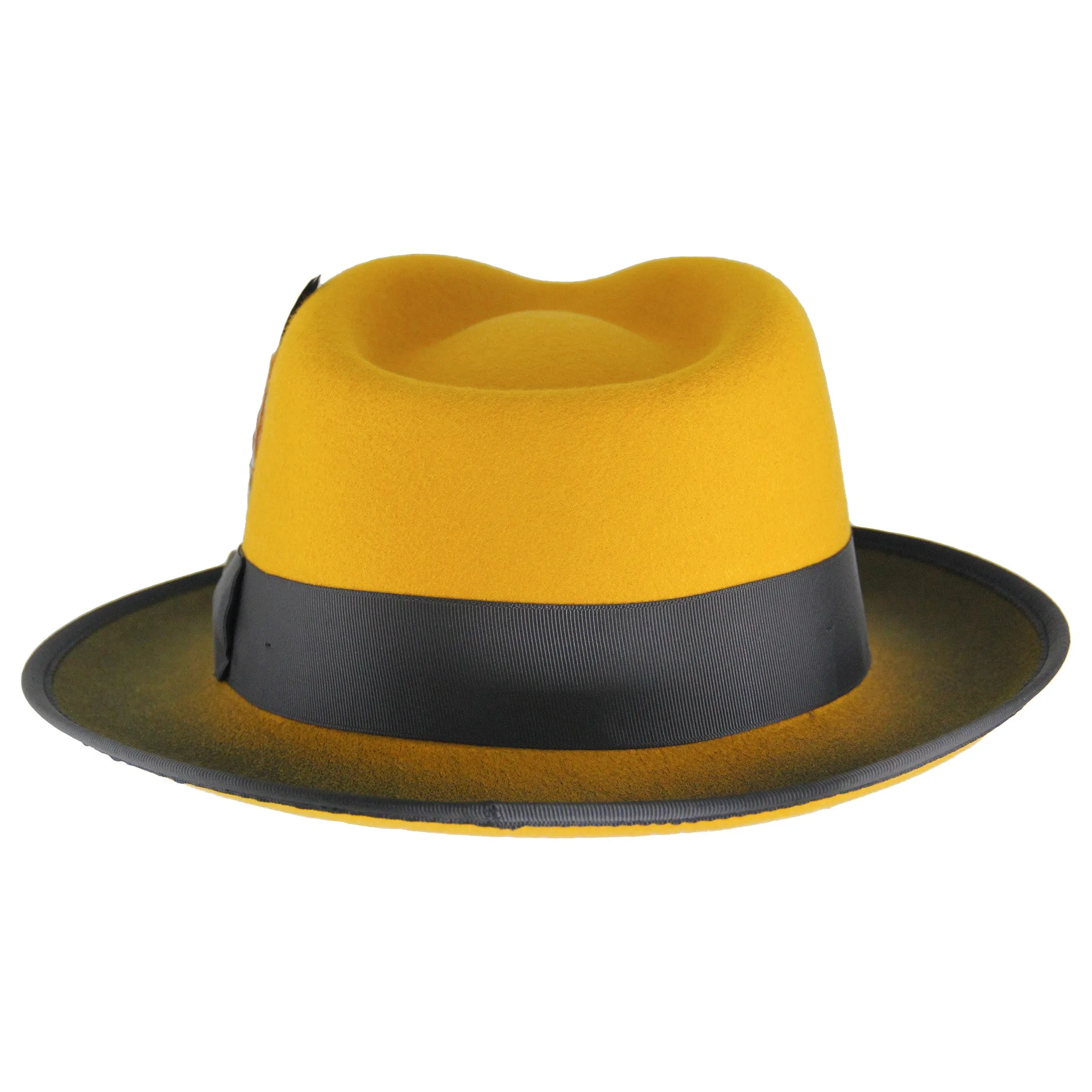 Gold two-tone wool felt fedora