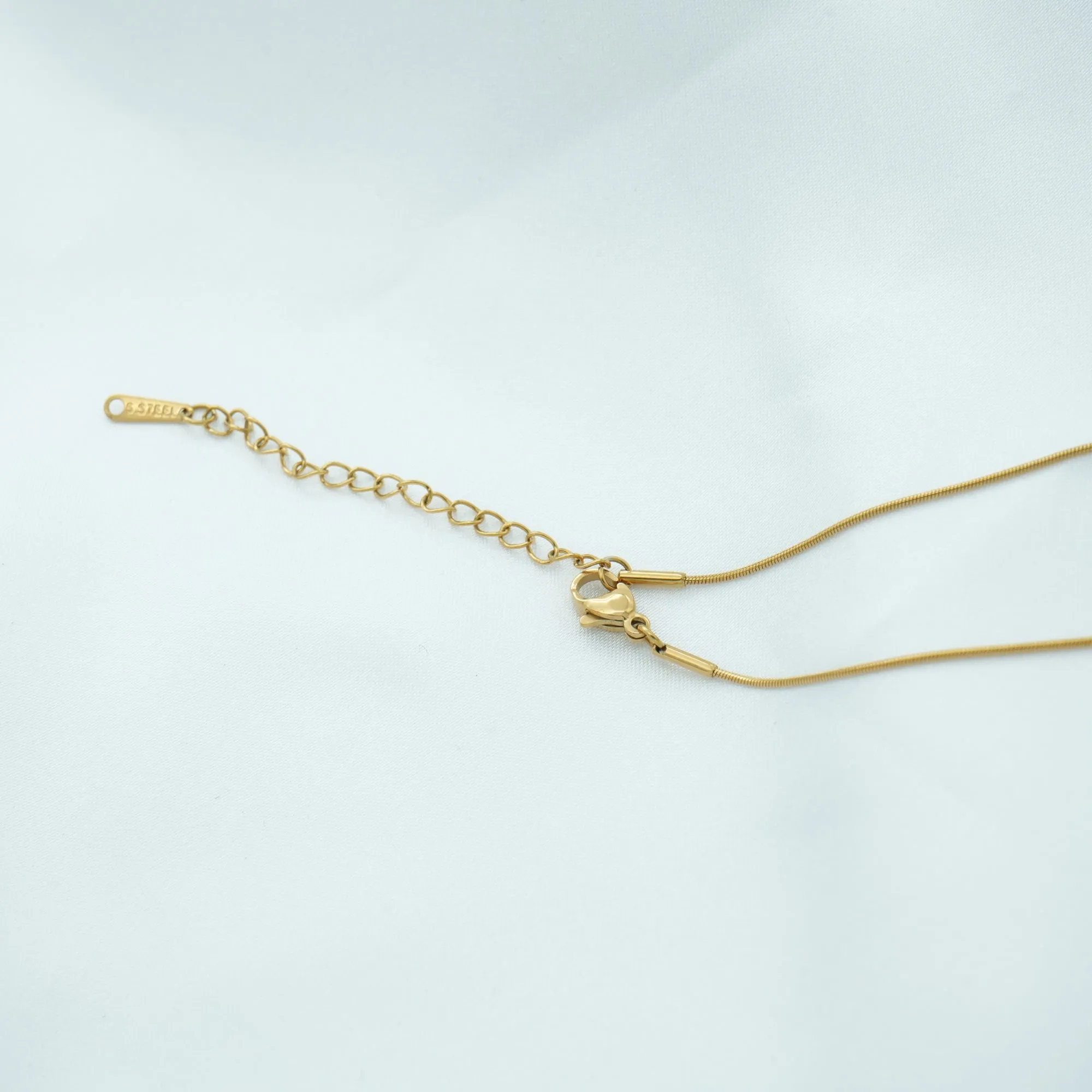 Golden Fairytale Pendant With White Stone Necklace