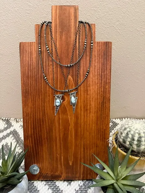 Golden Hill Turquoise Lightning Bolt Necklaces