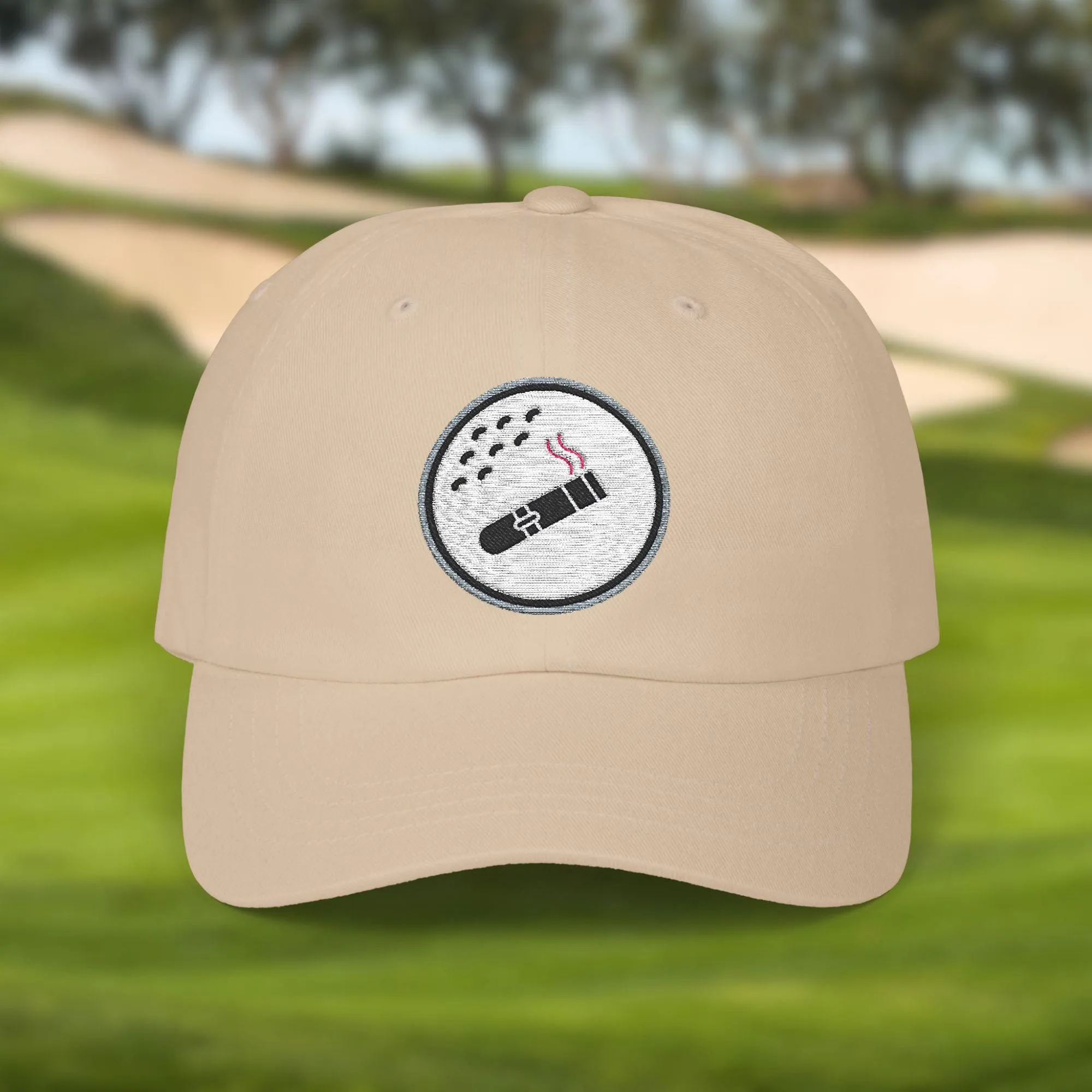 Golf Ball Cigar Smoking Embroidered Hat