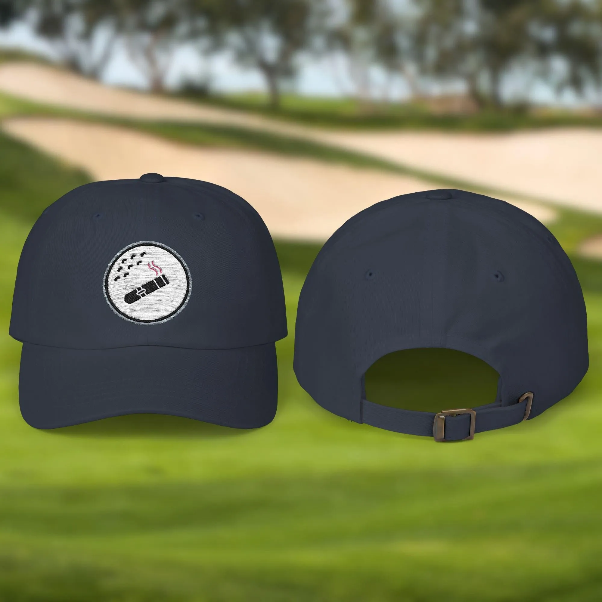 Golf Ball Cigar Smoking Embroidered Hat