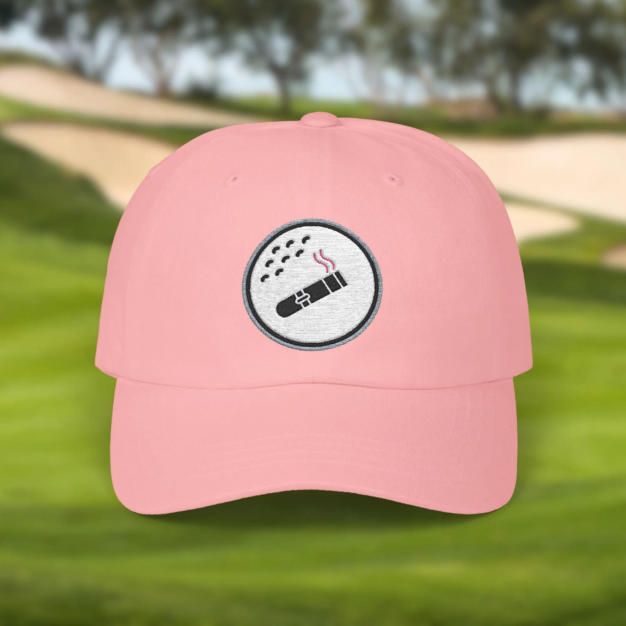 Golf Ball Cigar Smoking Embroidered Hat