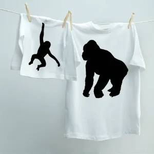 Gorilla and Monkey t shirt Twinset for dad and child