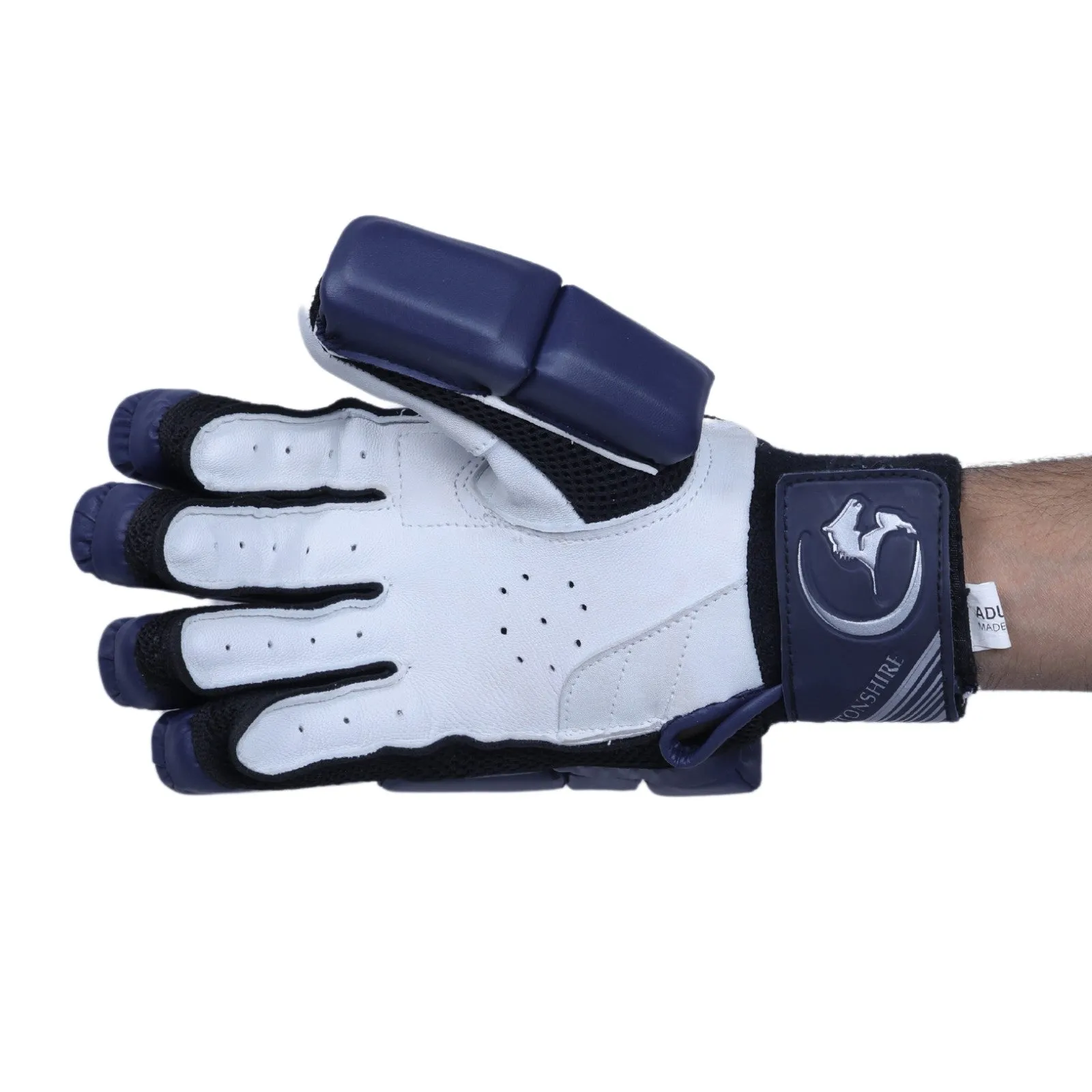 Gortonshire Shield Navy Blue Cricket Batting Gloves Mens Size