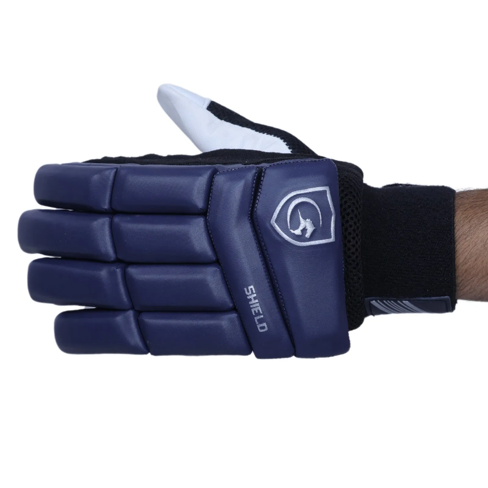 Gortonshire Shield Navy Blue Cricket Batting Gloves Mens Size