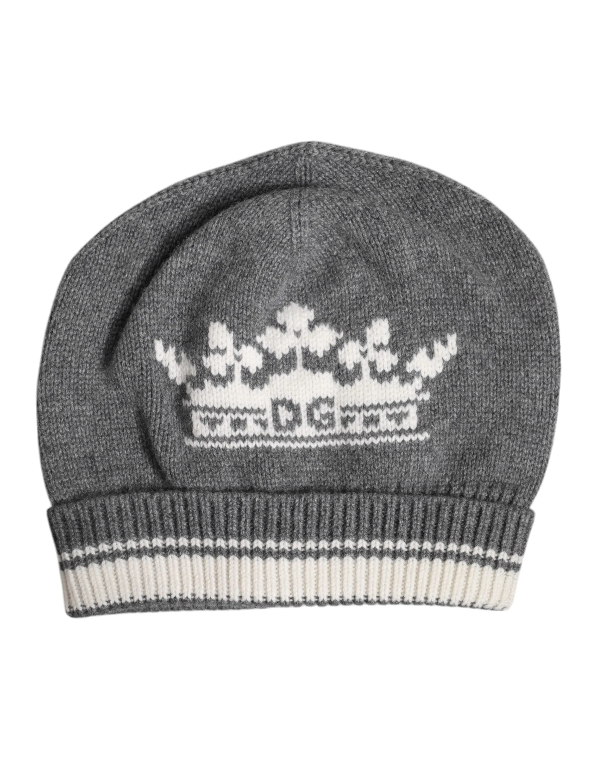 Gray Cashmere Knitted Winter Beanie Hat