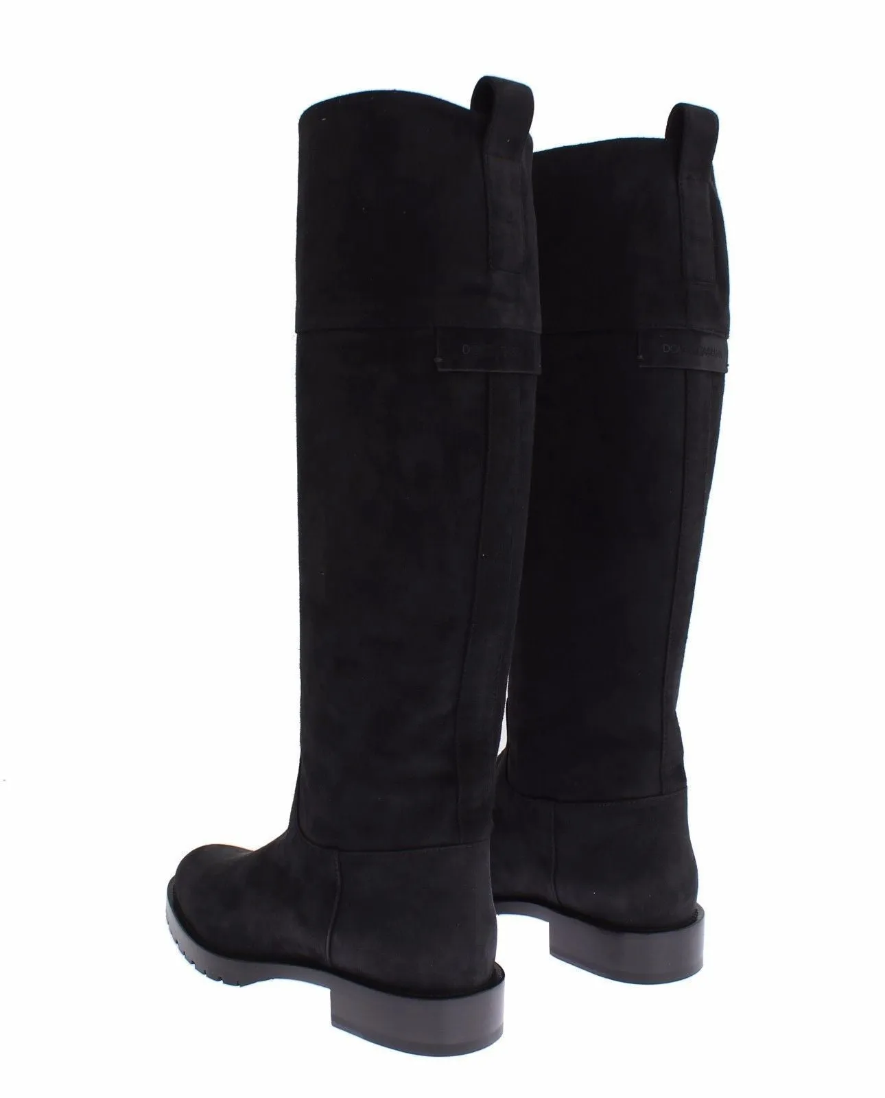 Gray Suede Goatskin Flat Boots