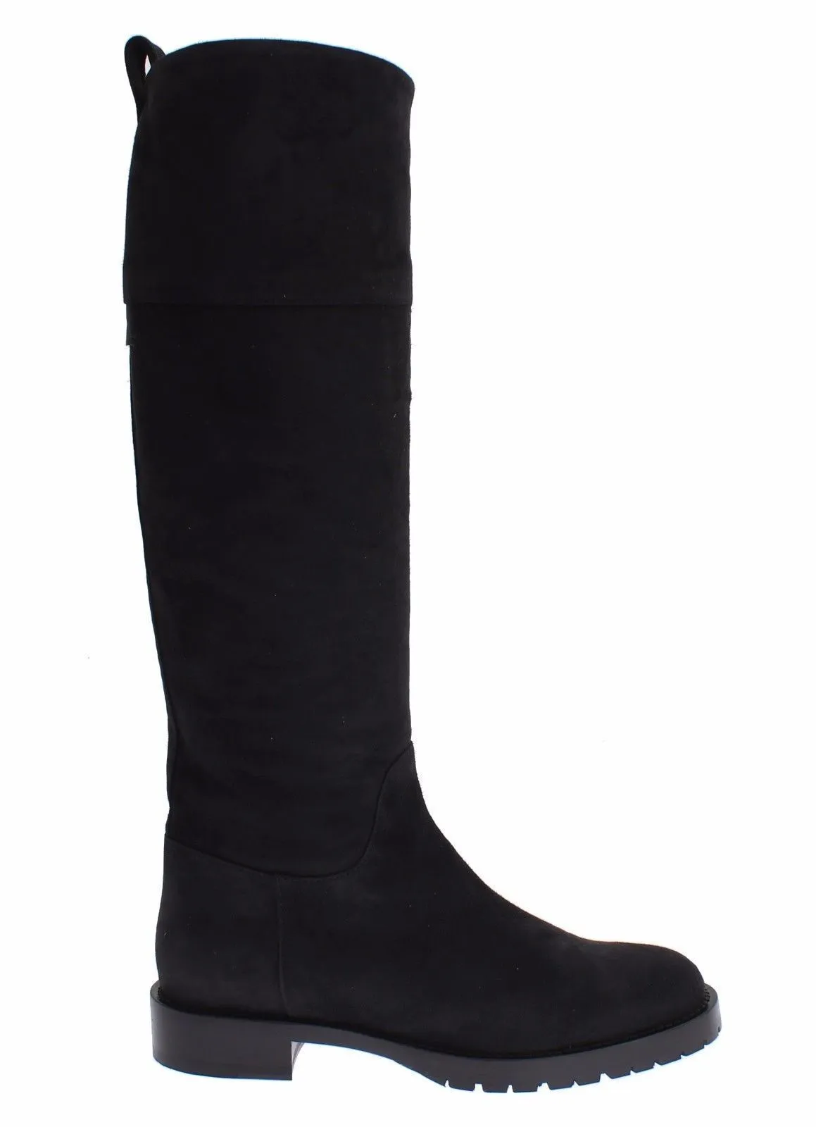 Gray Suede Goatskin Flat Boots