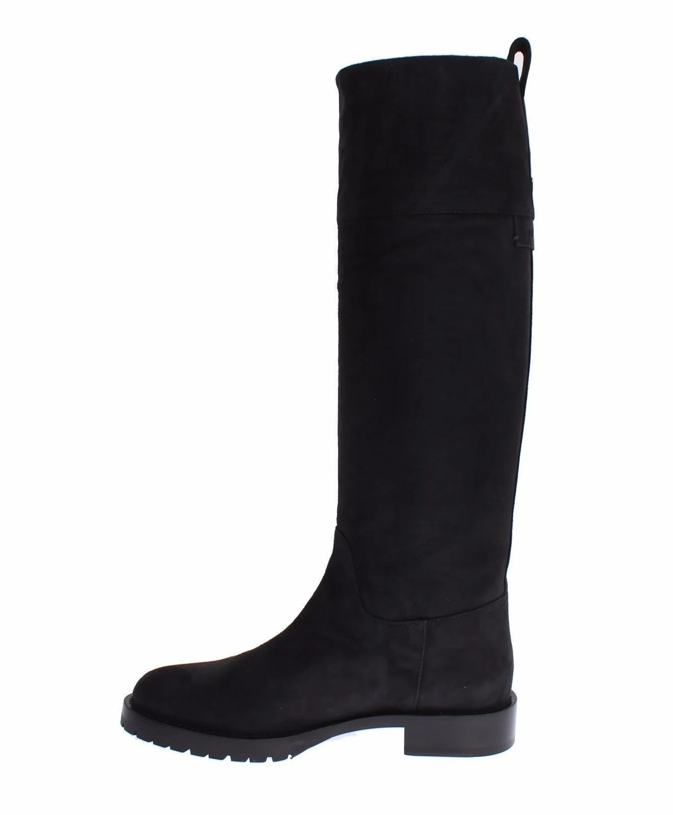 Gray Suede Goatskin Flat Boots