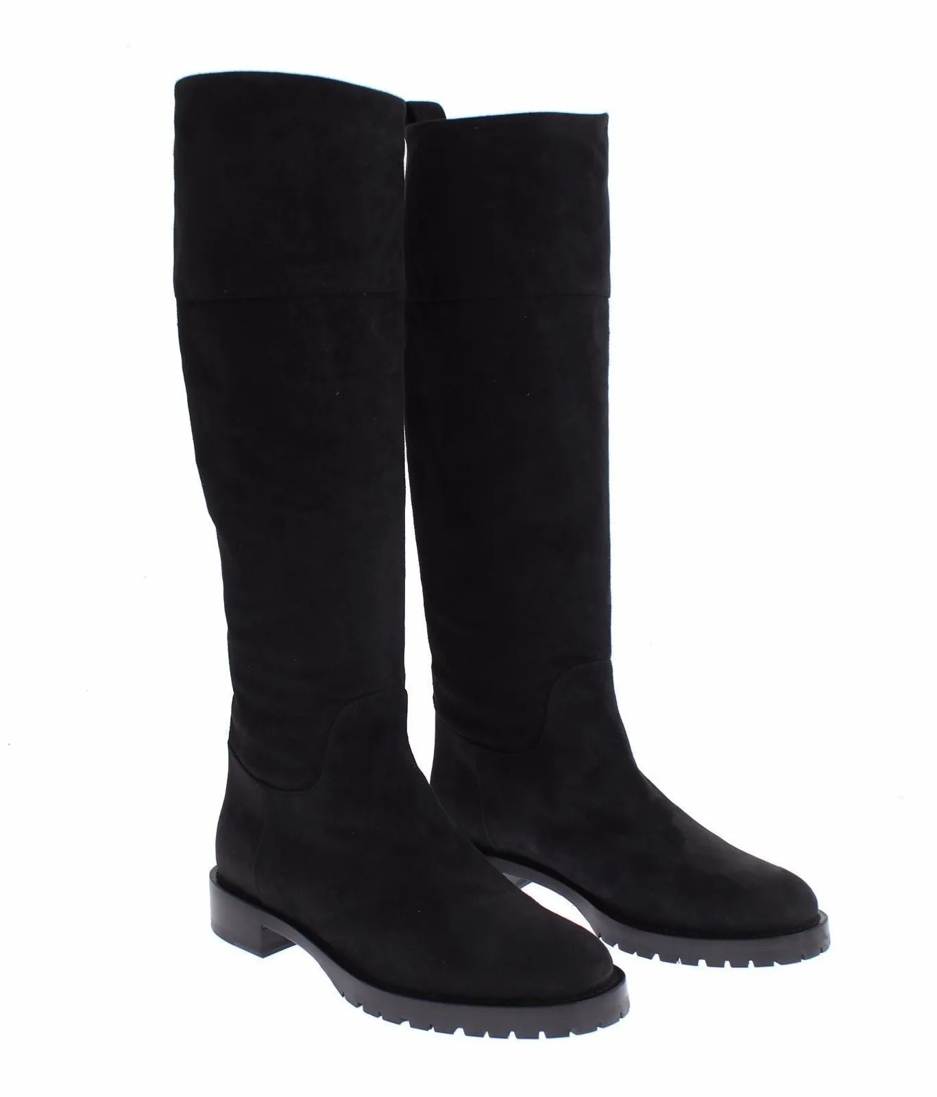 Gray Suede Goatskin Flat Boots