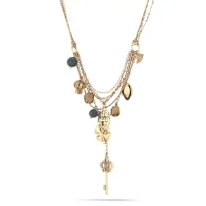 GREEN AND SMOKEY MIX CHARM  NECKLACES #192GN1601 (IF19)