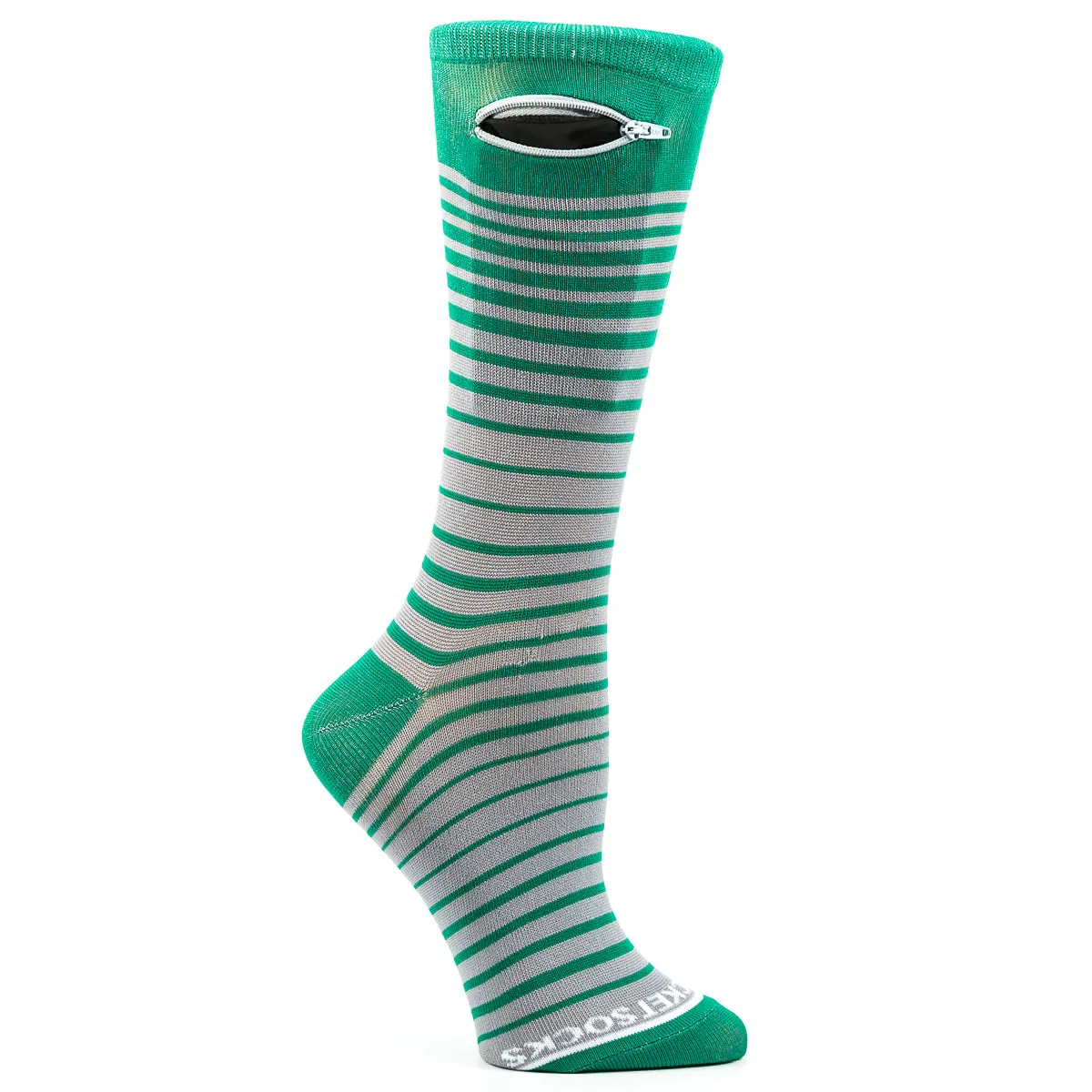 Green - Grey, Fashion Crew Pocket Socks®