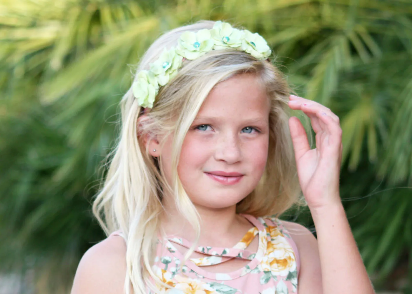 Green Mini Rose Flower Crown