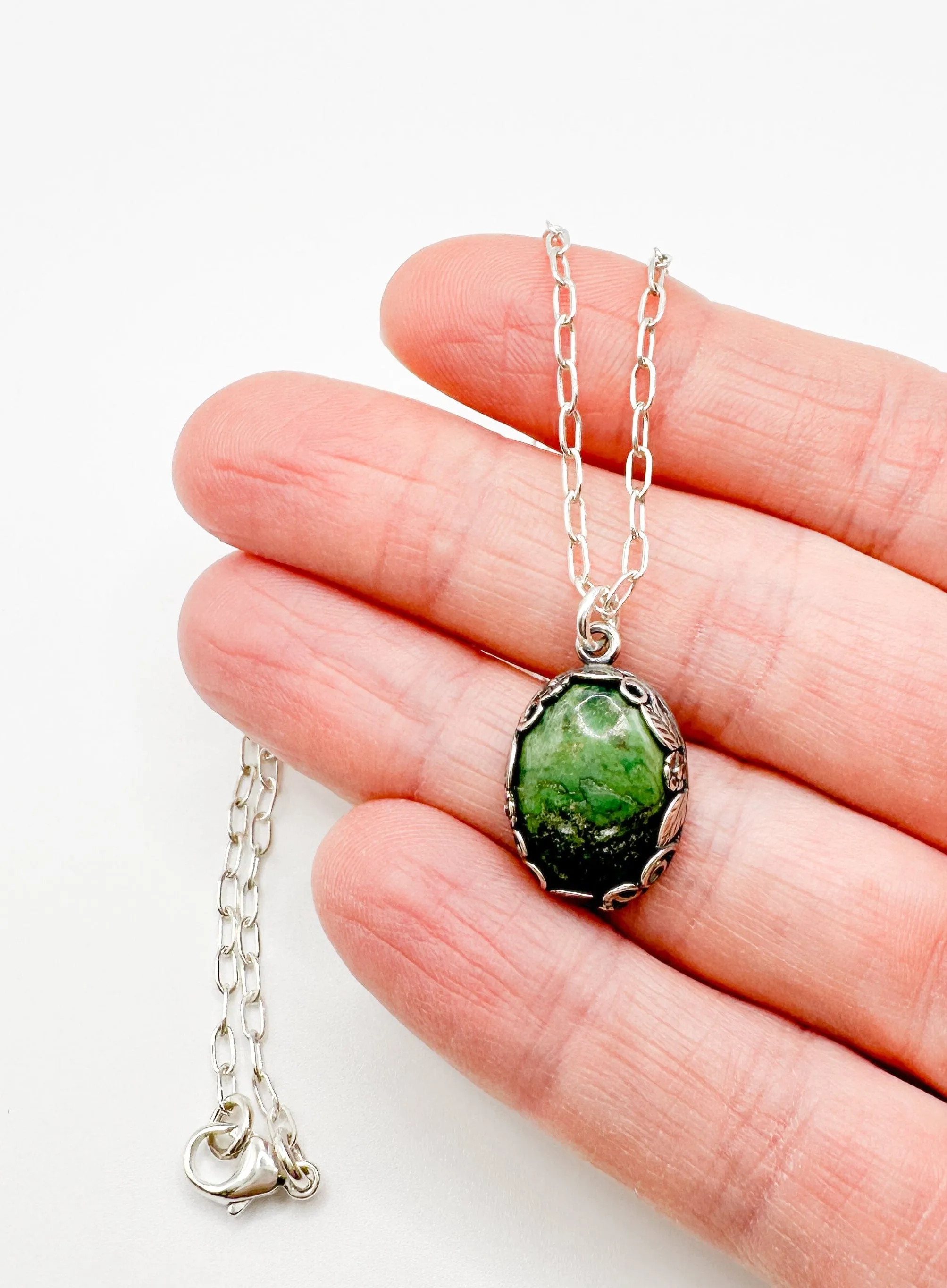 Green Turquoise Pendant Necklace