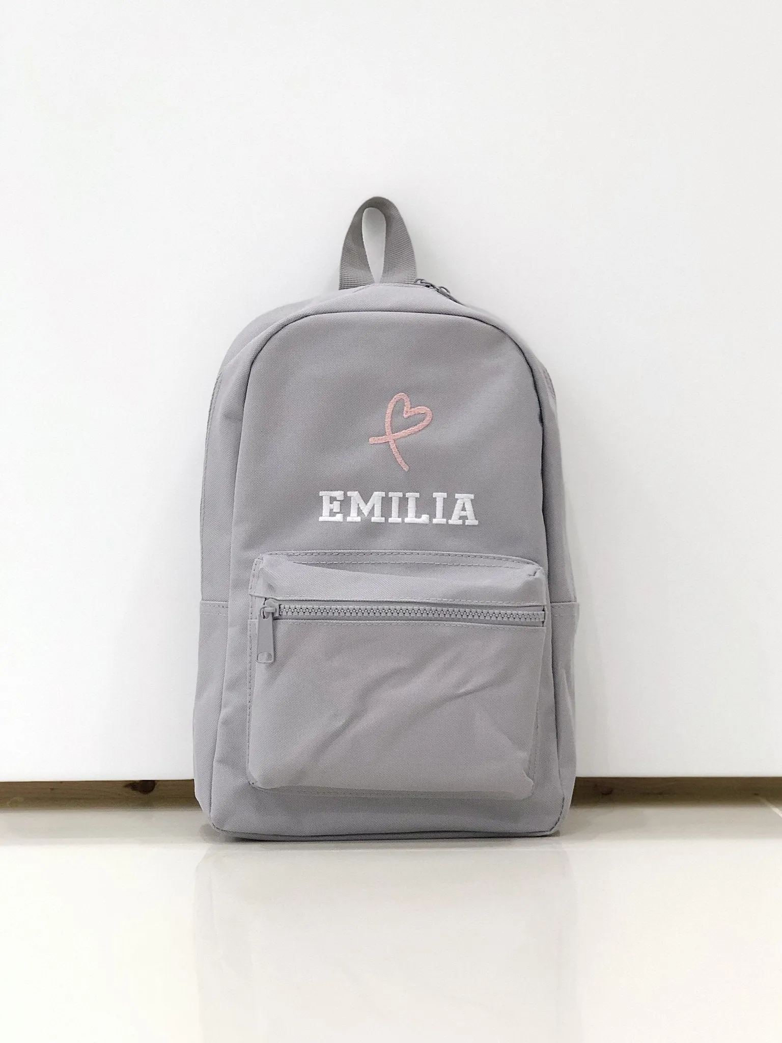 (Grey) Personalised Name & Design Unisex Mini Nursery School Backpack Rucksack Bag
