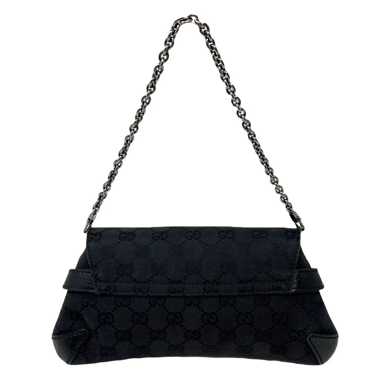 Gucci Black Logo Horsebit Shoulder Bag