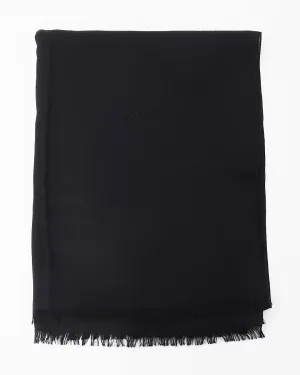 Gucci Black Monogram Wool and Silk Shawl Scarf