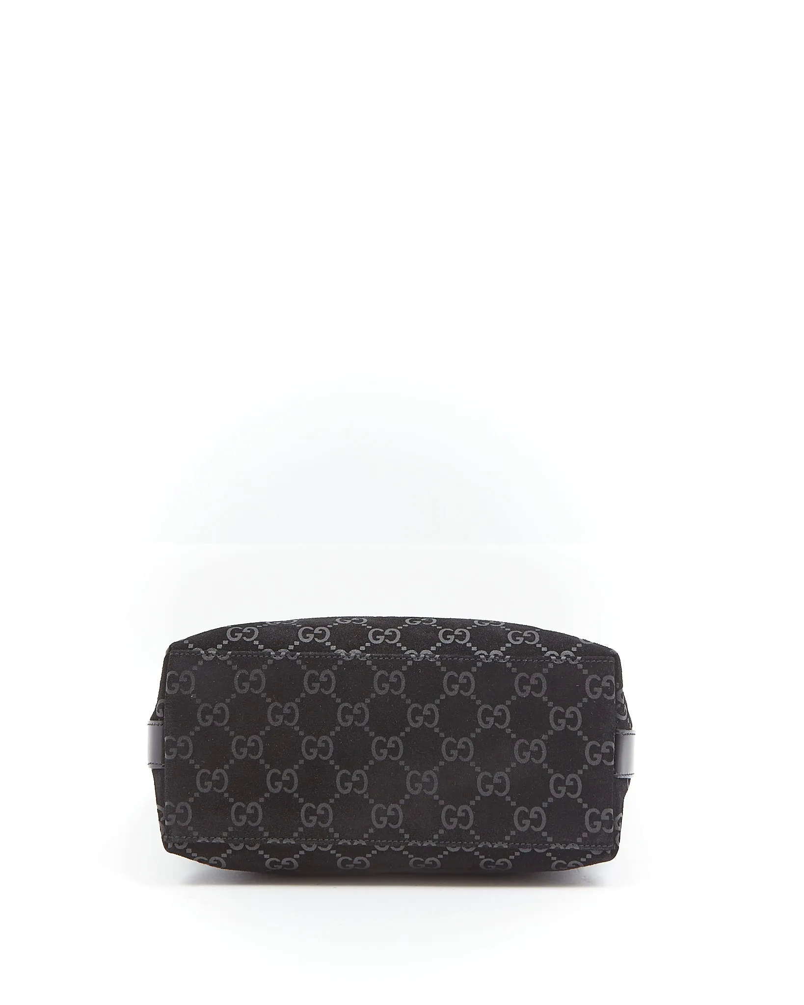 Gucci Black Velvet / Grey Guccissima Small Hobo Shoulder Bag