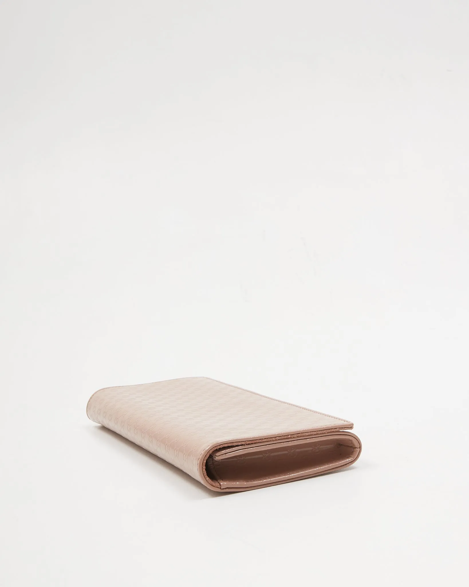 Gucci Blush Pink Patent Leather Guccissima Broadway Long Clutch