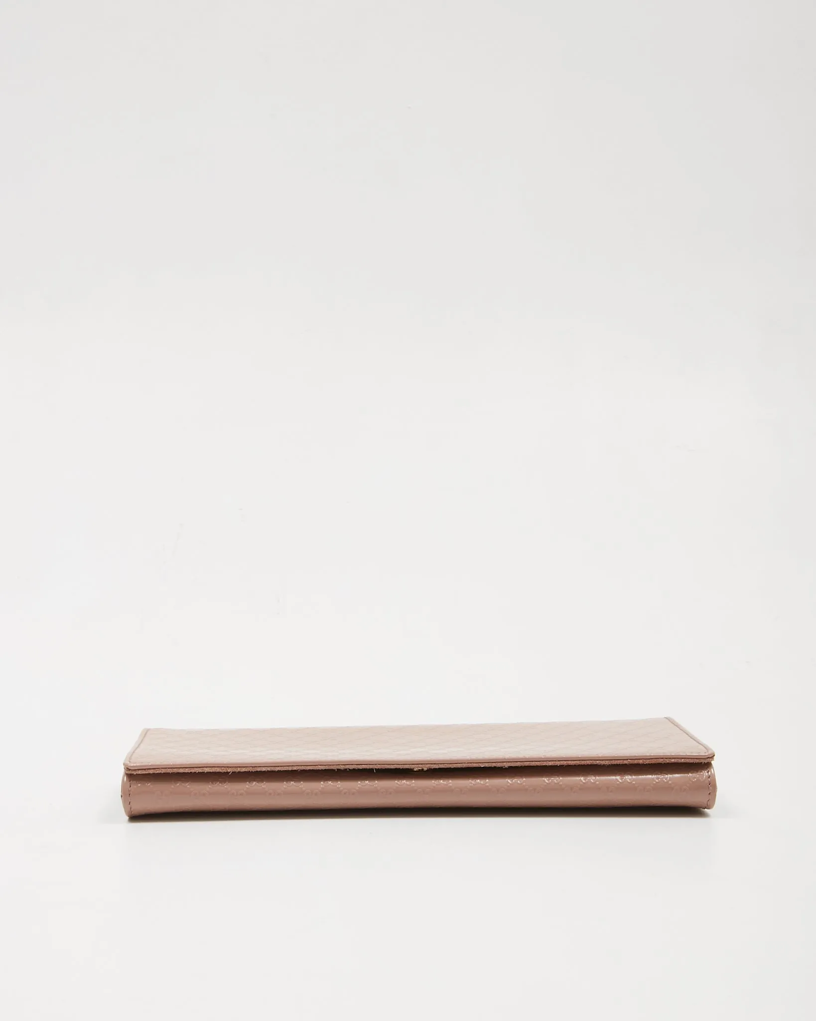 Gucci Blush Pink Patent Leather Guccissima Broadway Long Clutch