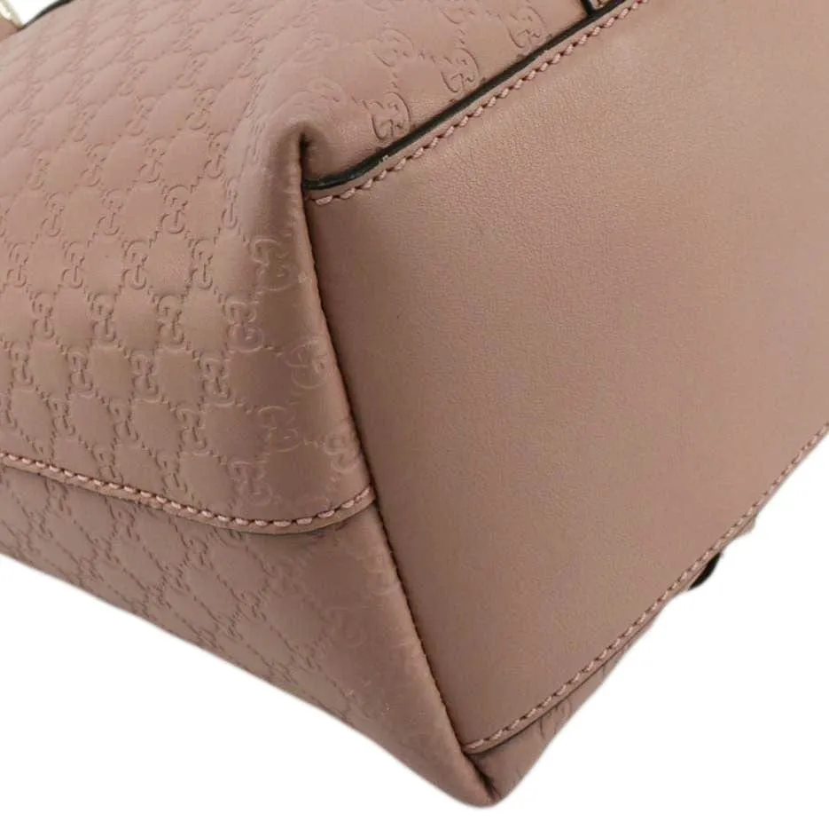 GUCCI Convertible GG Microguccissima Leather Satchel Bag Dusty Pink 449656