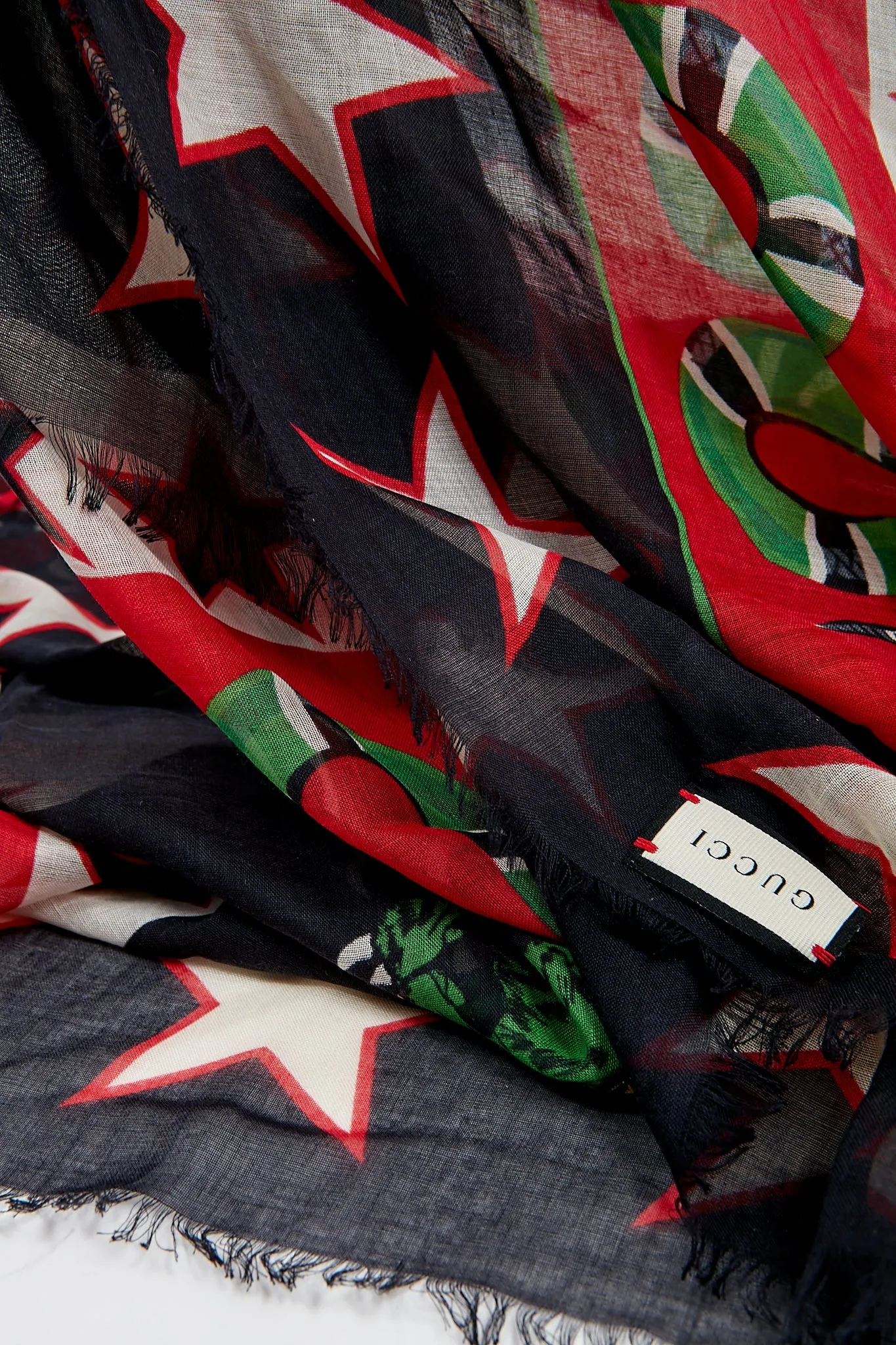 Gucci Mix Symbols Print Modal and Silk Scarf/Shawl