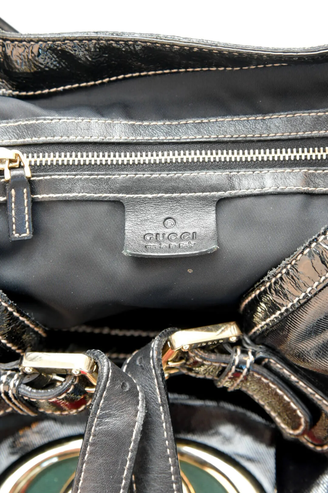 Gucci Patent Leather Bag with Large G