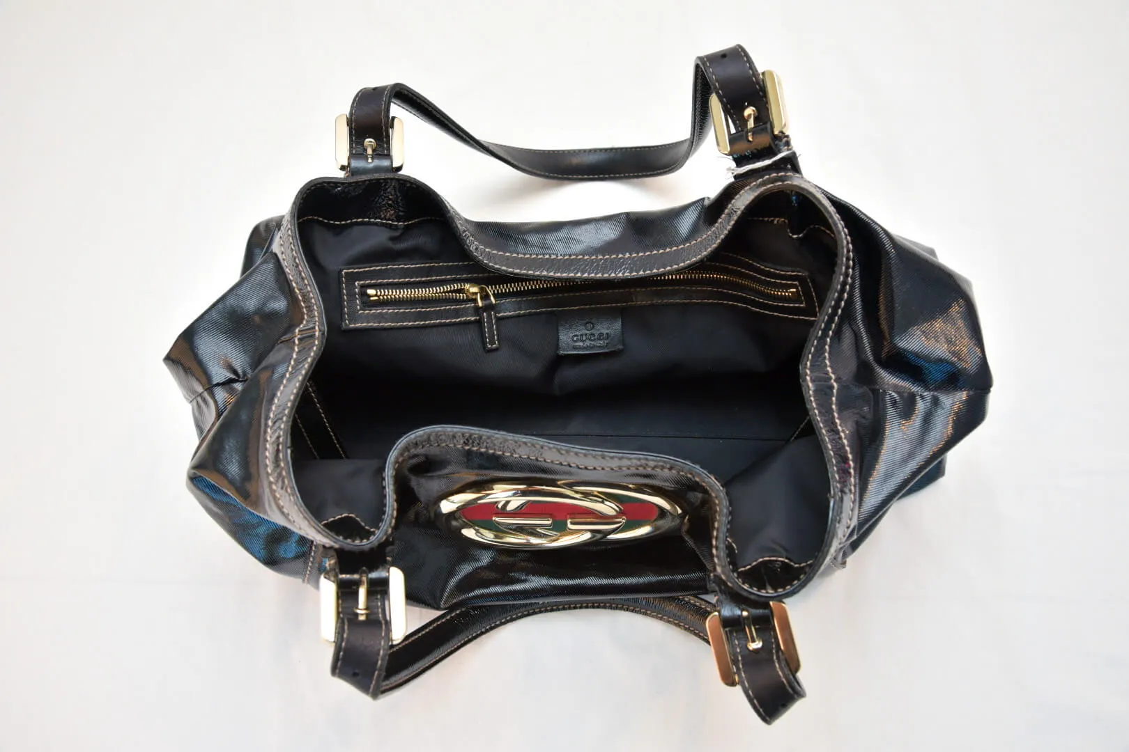 Gucci Patent Leather Bag with Large G
