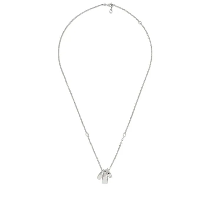 Gucci Sterling Interlock G Triple Mini Rings Necklace