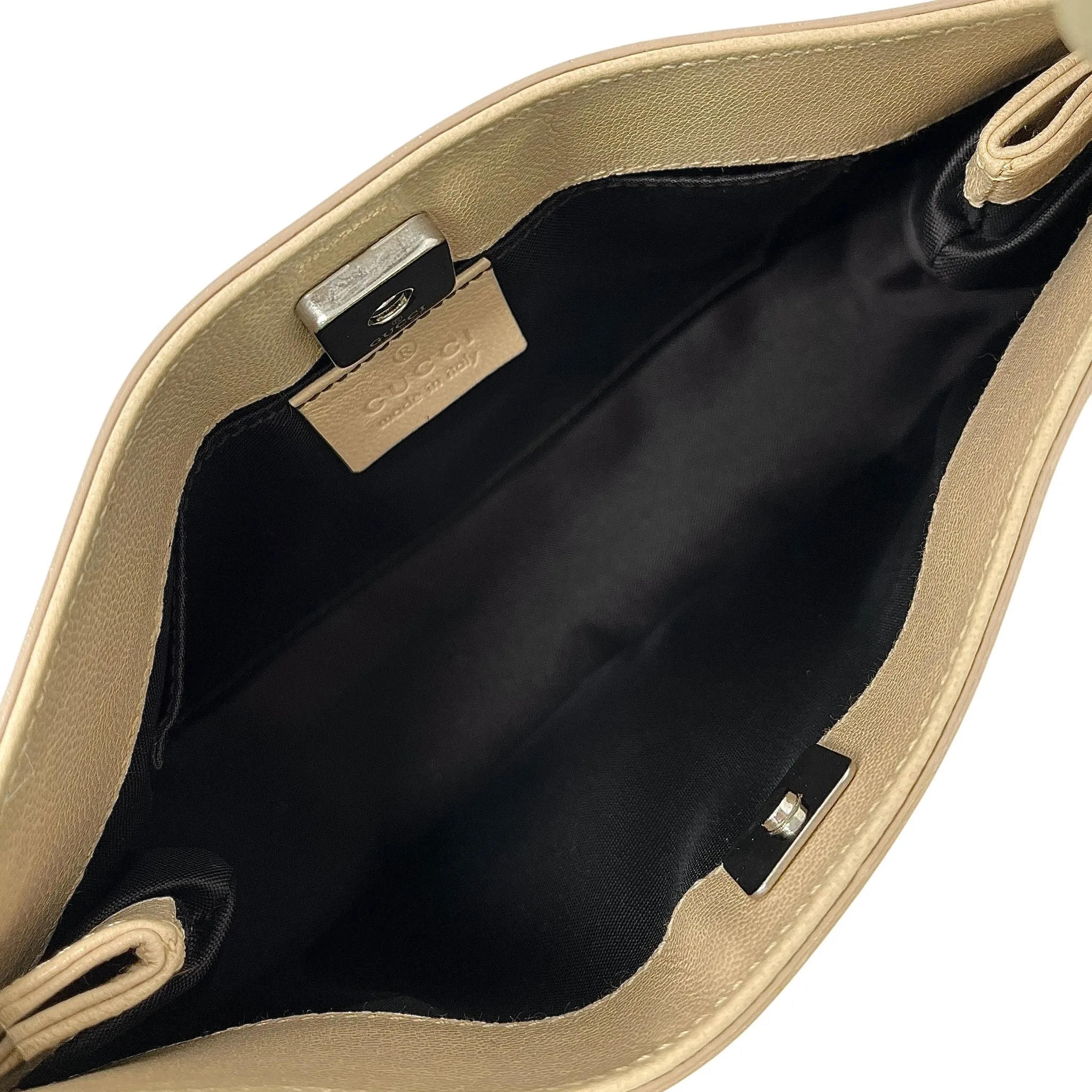 Gucci Tan Leather Embroidered Shoulder Bag
