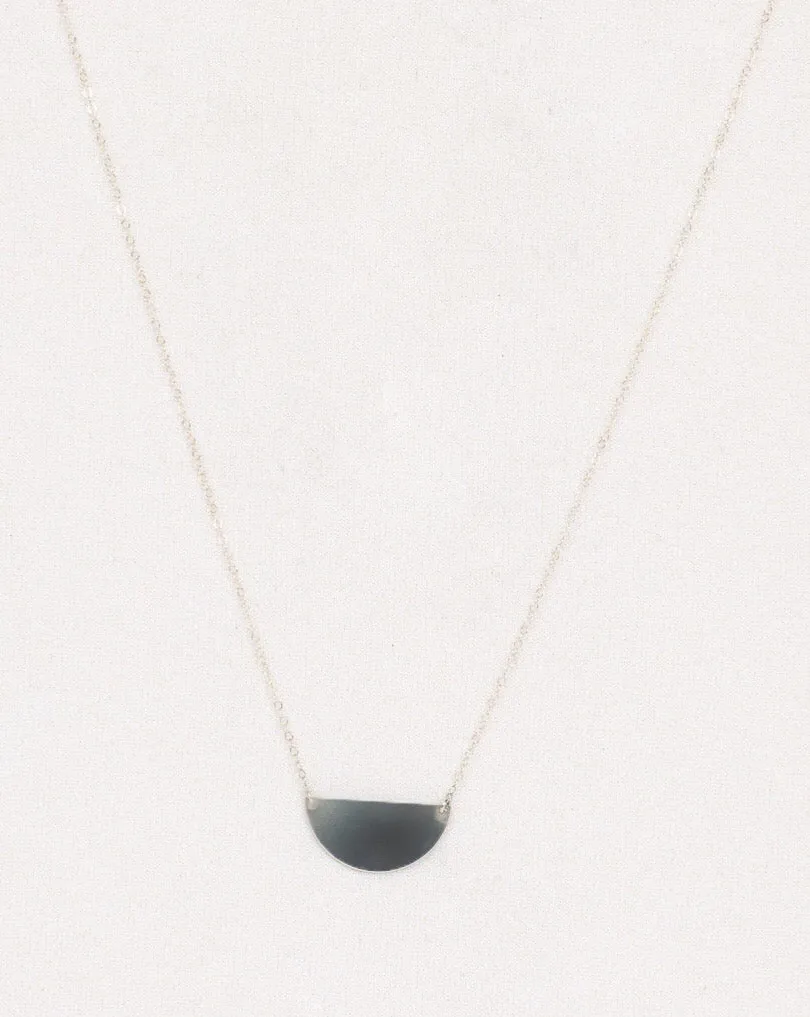 Half Moon Necklace, Sterling Silver