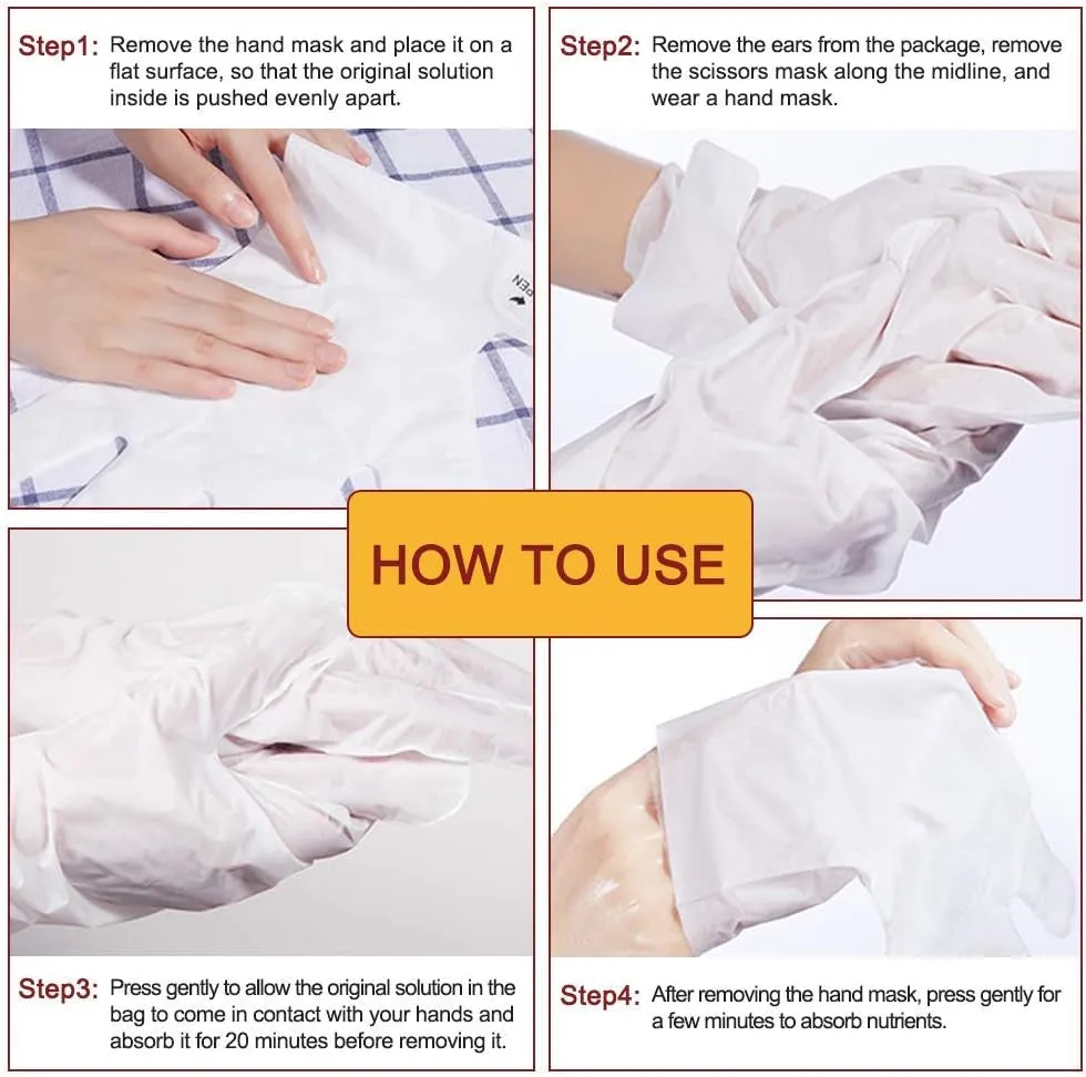 Hand Mask, 5 Pairs Hand Moisturizing Gloves Repairing Hand Mask for Extra Dry Skin Spa Masks, Exfoliating Hand Peeling Mask, Repair Rough Skin for Men & Women (C)