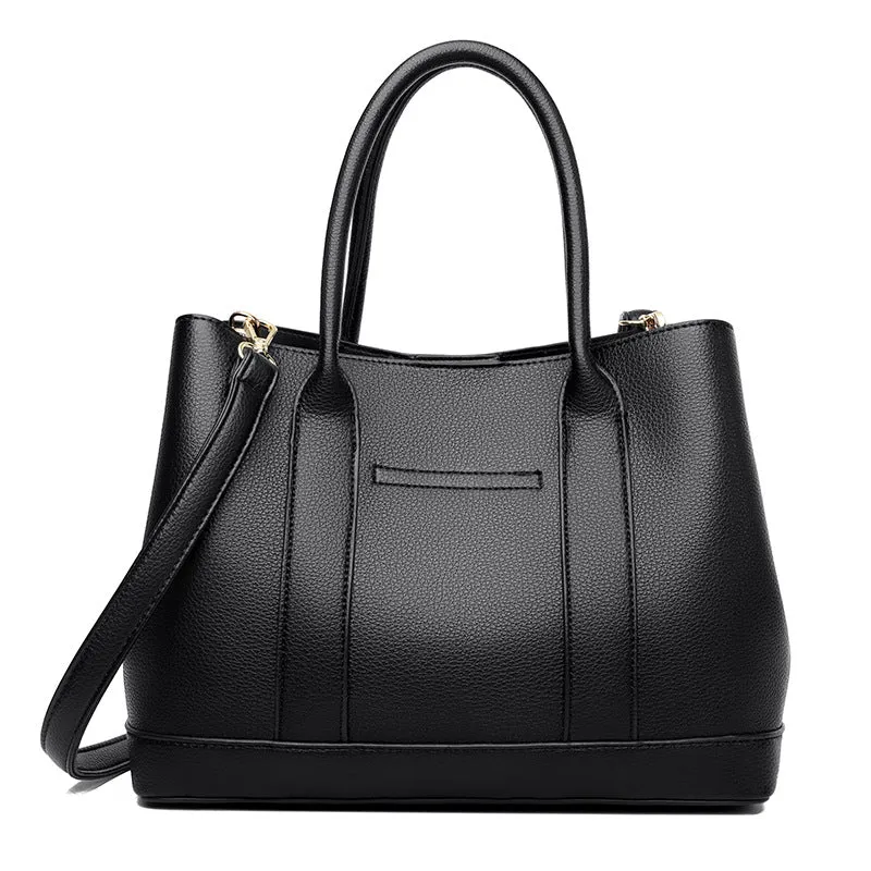 Handbags, New large-capacity textured women's bags, fashionable soft leather shoulder bags,  temperament women's satchel wholesale