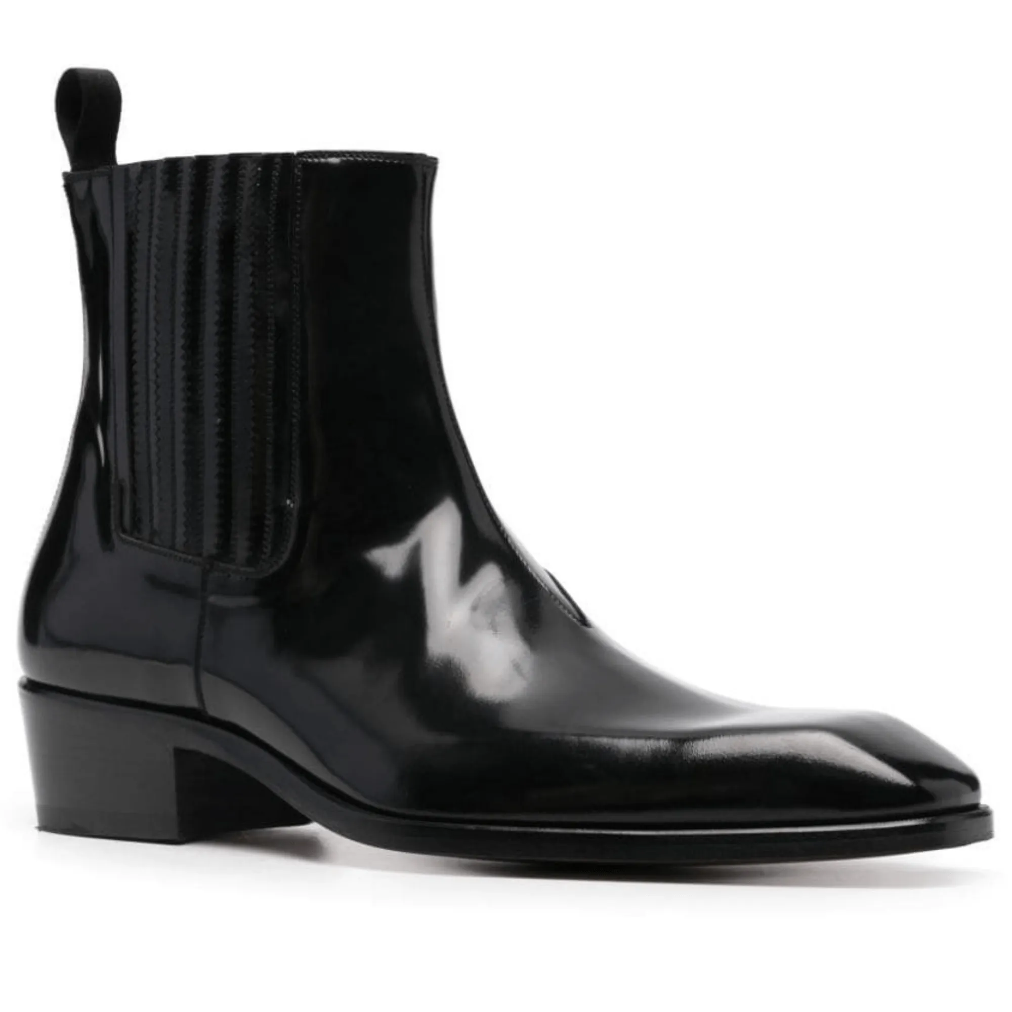 Handmade Customisable Black Leather Chelsea Boots For Men