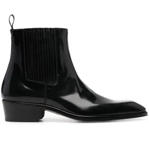 Handmade Customisable Black Leather Chelsea Boots For Men