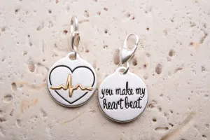 Heartfelt Emotions Silver 2-Tone Medallion - Heartbeat