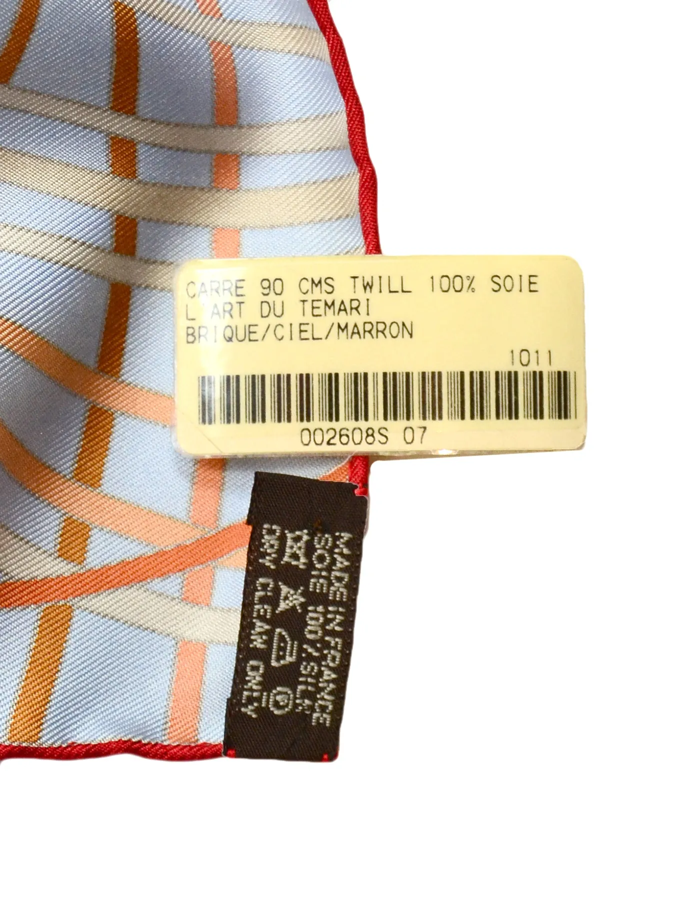 Hermes Blue Marron L'Art du Temari 90cm Silk Scarf designed by Nathalie Vialars