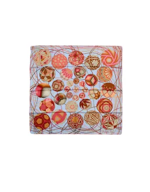 Hermes Blue Marron L'Art du Temari 90cm Silk Scarf designed by Nathalie Vialars