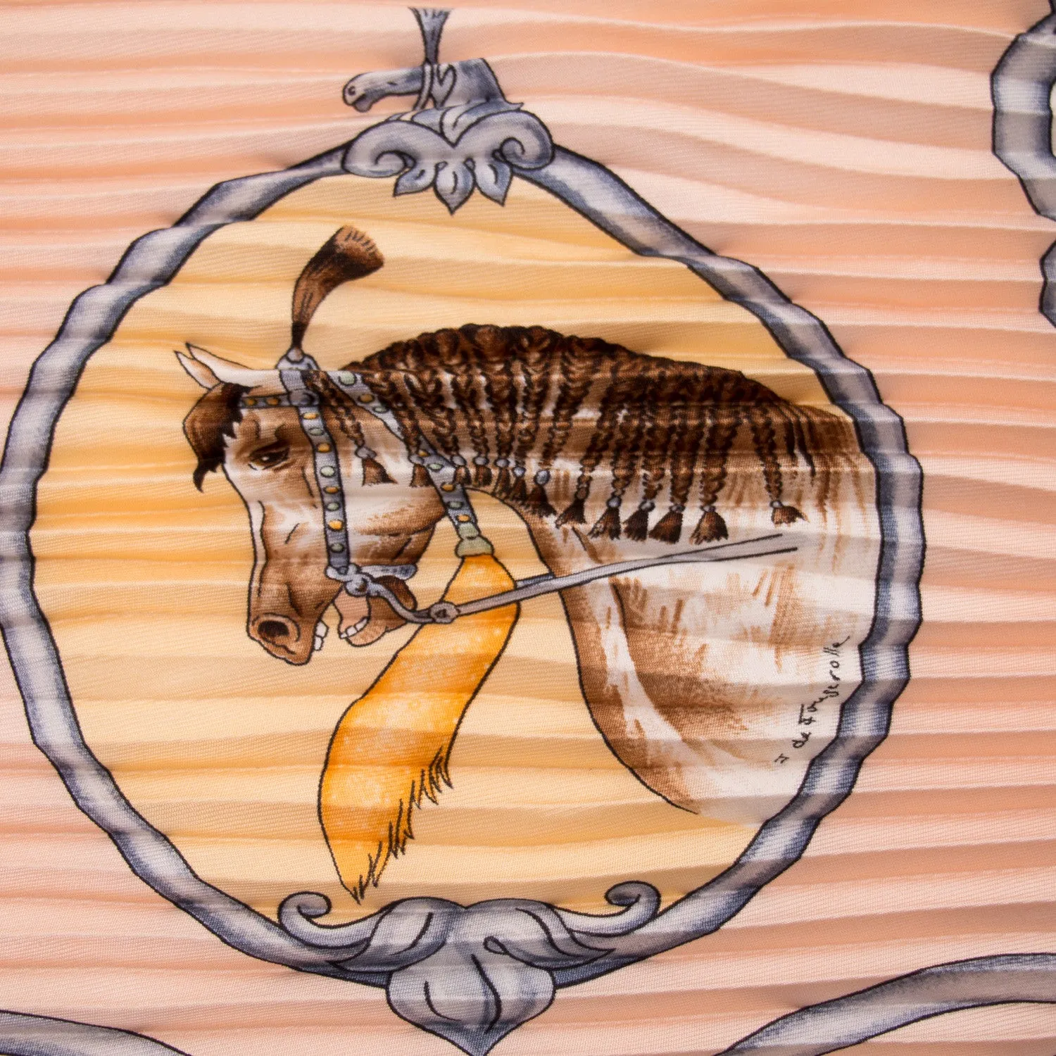 Hermes Les Cheavaux Des Moghols Printed Silk Scarf
