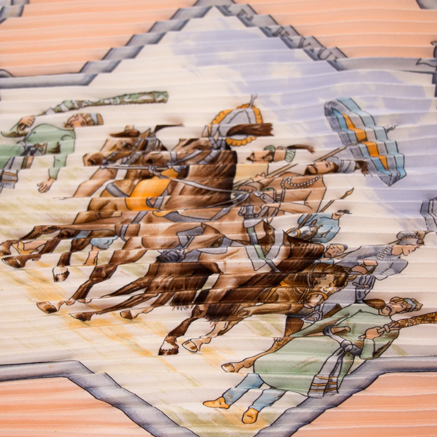 Hermes Les Cheavaux Des Moghols Printed Silk Scarf