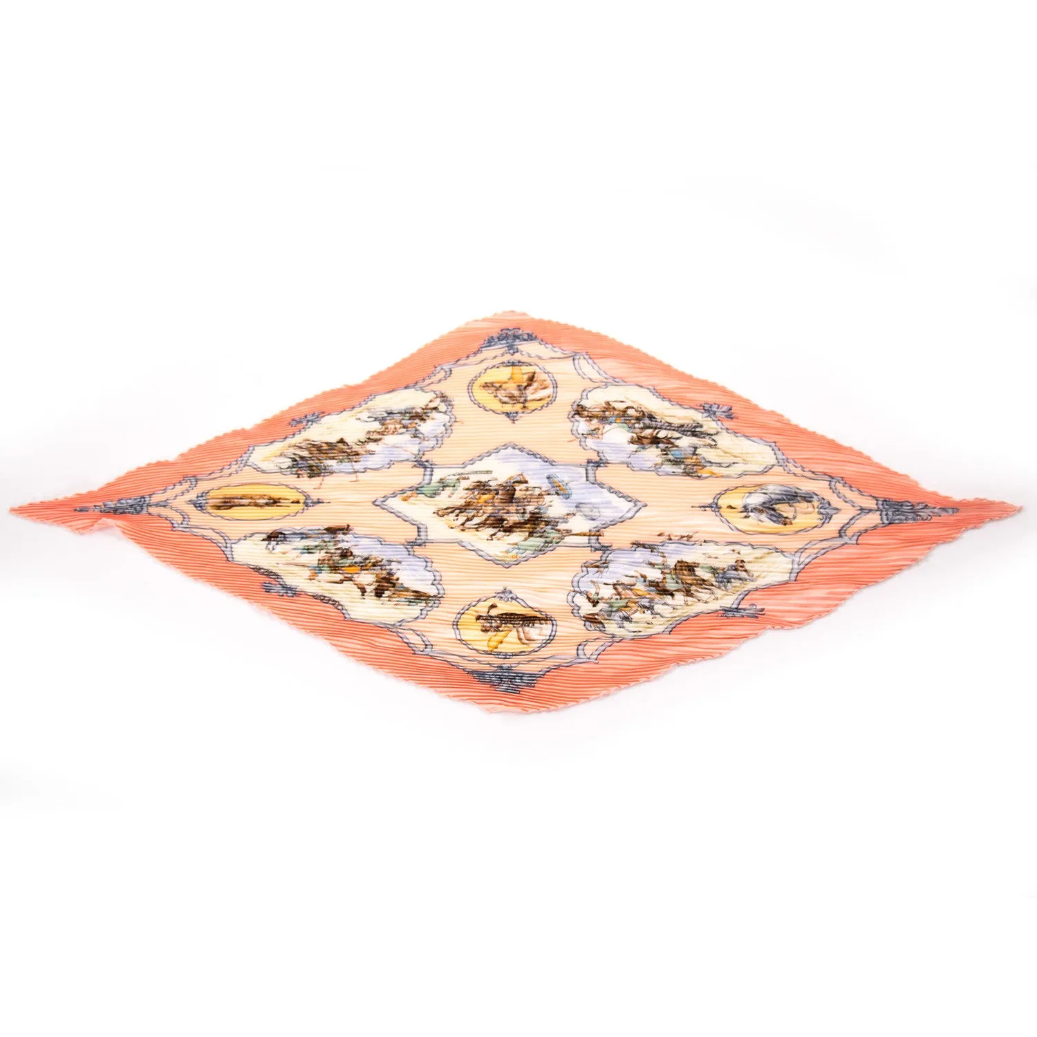 Hermes Les Cheavaux Des Moghols Printed Silk Scarf