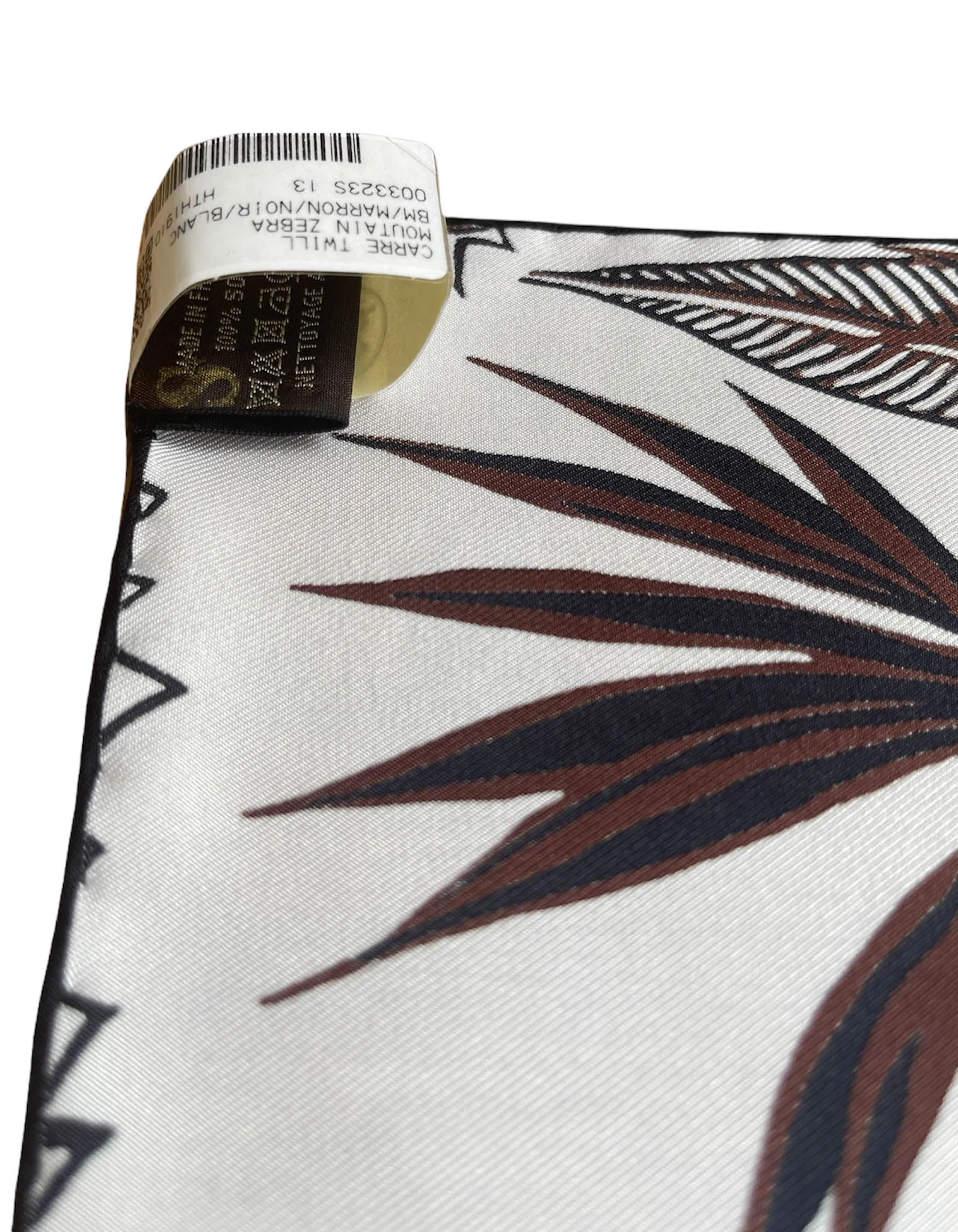 Hermes NEW Brown Mountain Zebra 90cm Silk Scarf