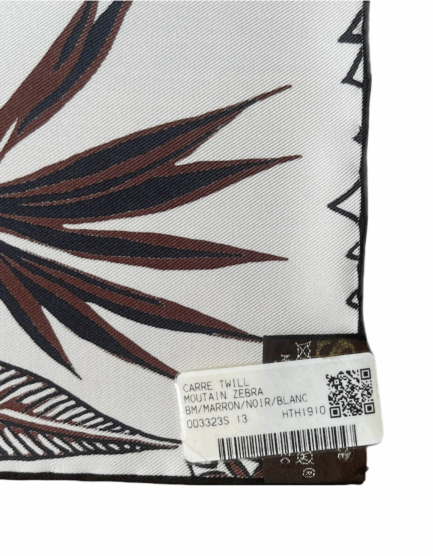 Hermes NEW Brown Mountain Zebra 90cm Silk Scarf