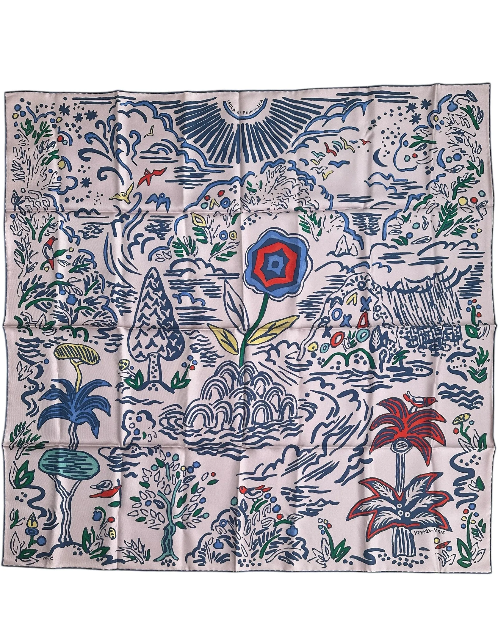Hermes NEW Isola di Primavera 90cm Silk Scarf