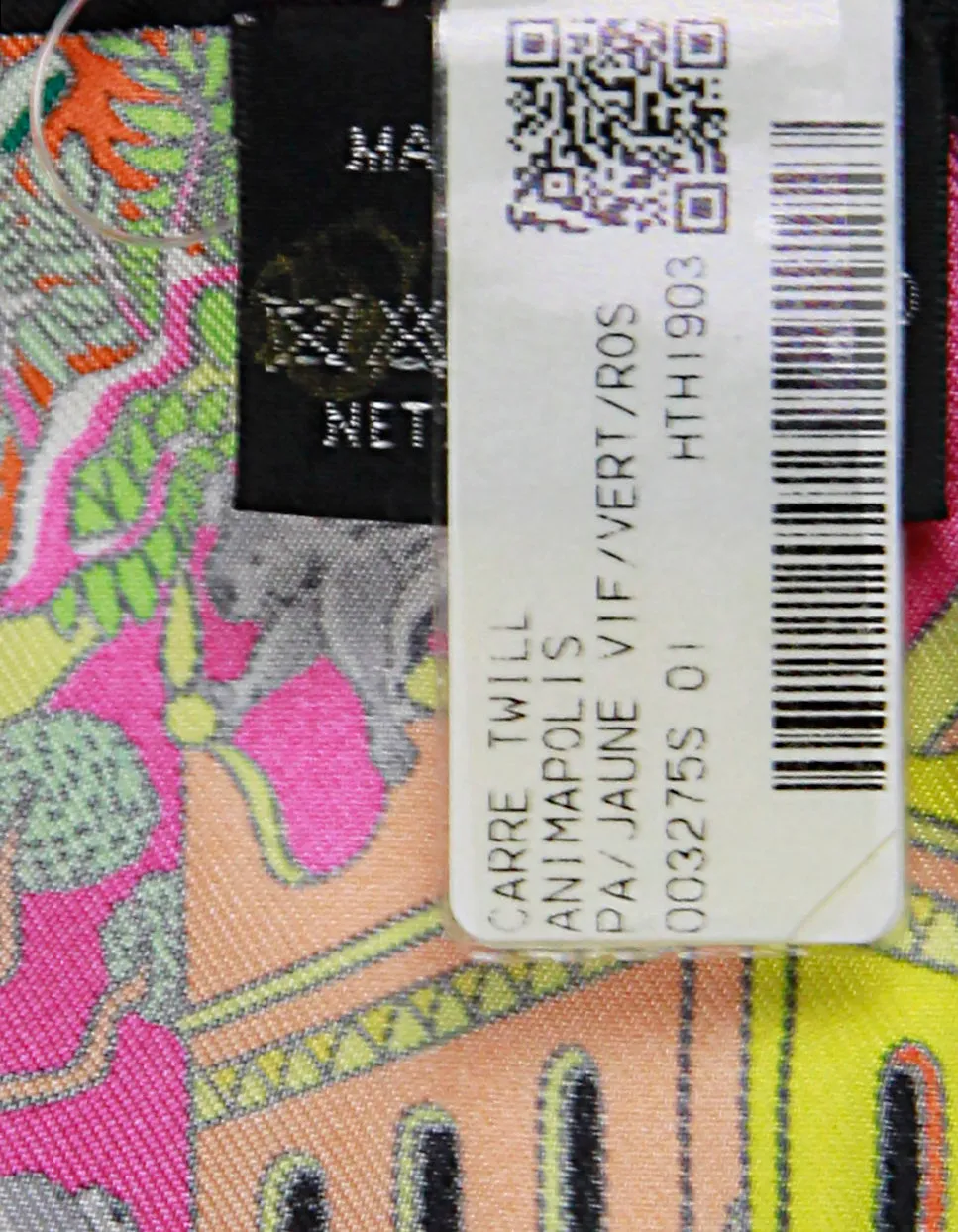 Hermes NEW RARE Multicolor Animapolis 90cm Silk Scarf